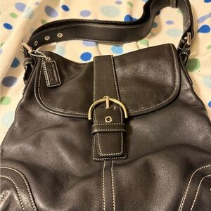 Vintage Coach Soho black leather hobo bag